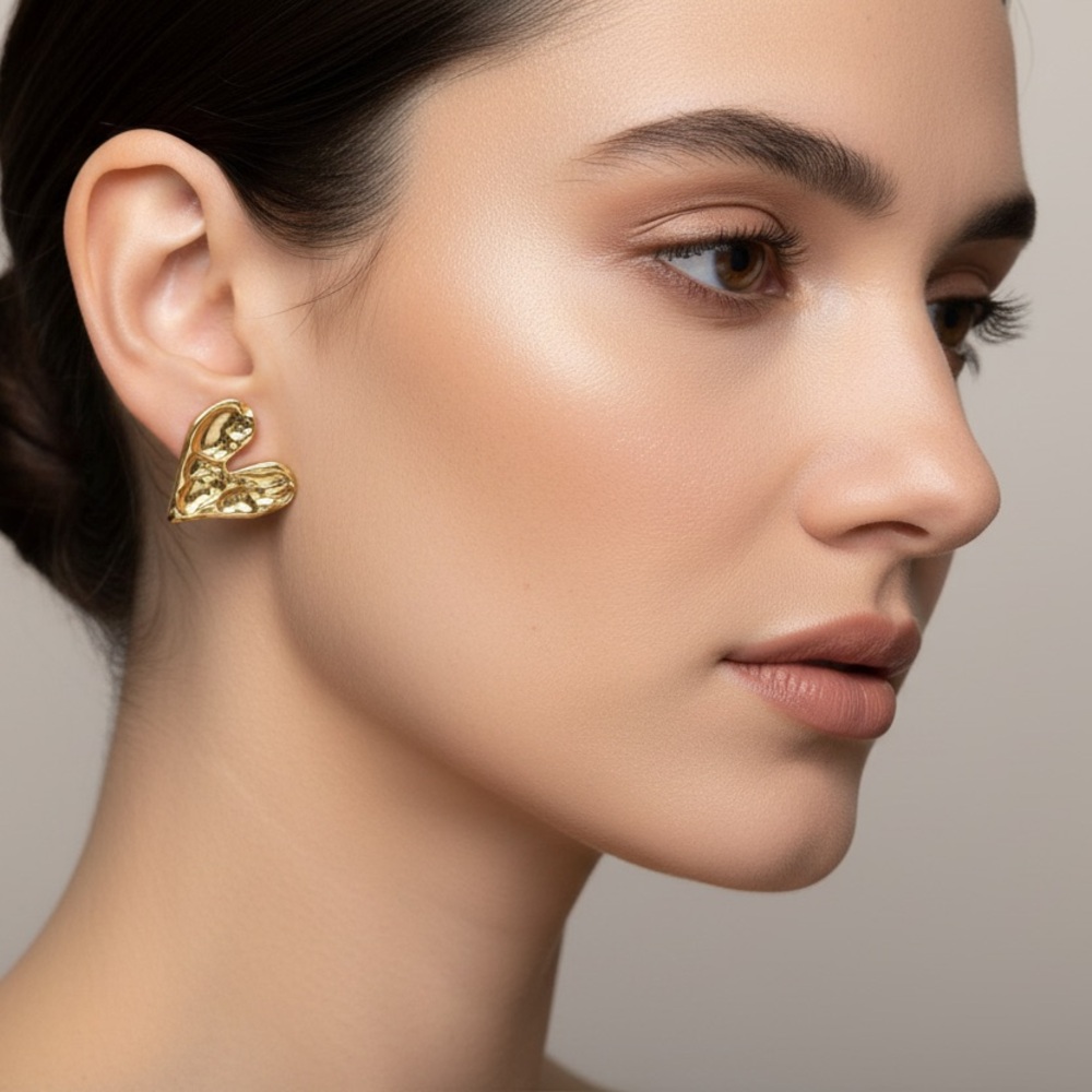 Gold Heart Earrings
